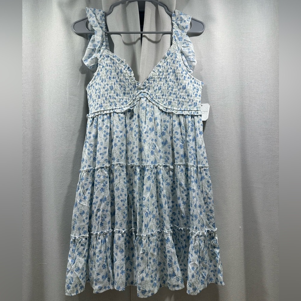 NWT Altar’d State Blue Floral Ruffle Tiered Sundress
